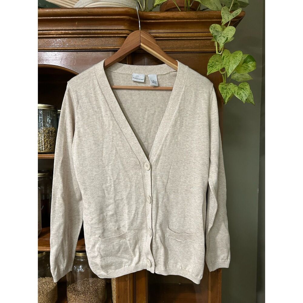 Womens Kim Rogers Cream Cottage Core Cardigan Lightweight Cotton Springtime